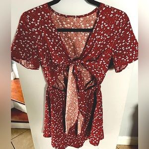 Cut-out Front Tie Romper